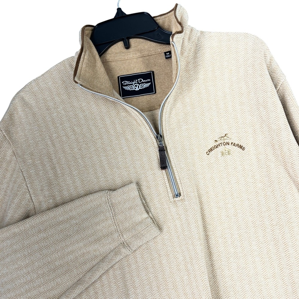 Creighton Farms Straight Down 1/4 Zip‎ Golf Sweater Mens M Golfcore Preppy